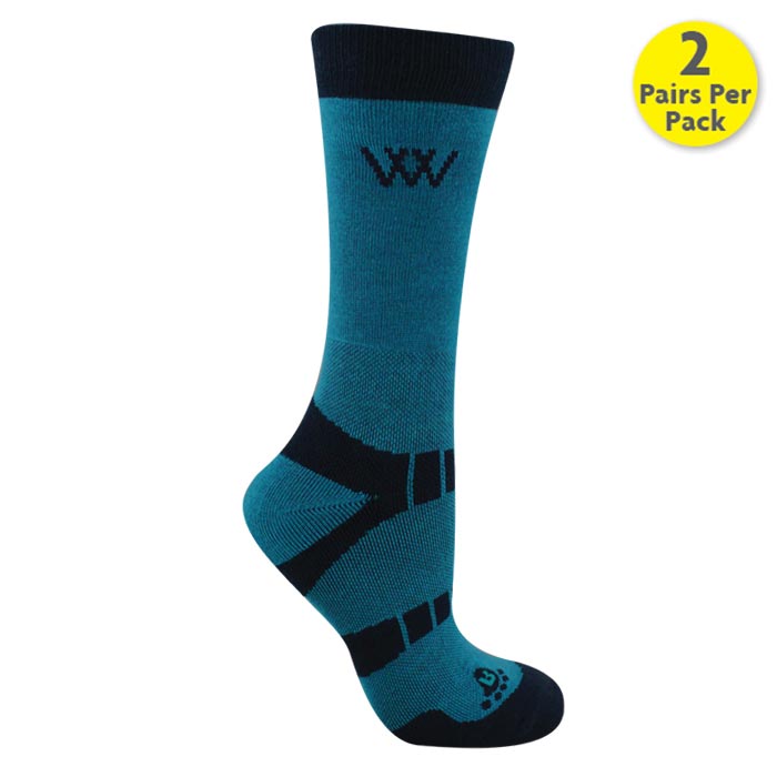 Woof Wear Short Bamboo Waffle Riding Socks #colour_ocean-navy