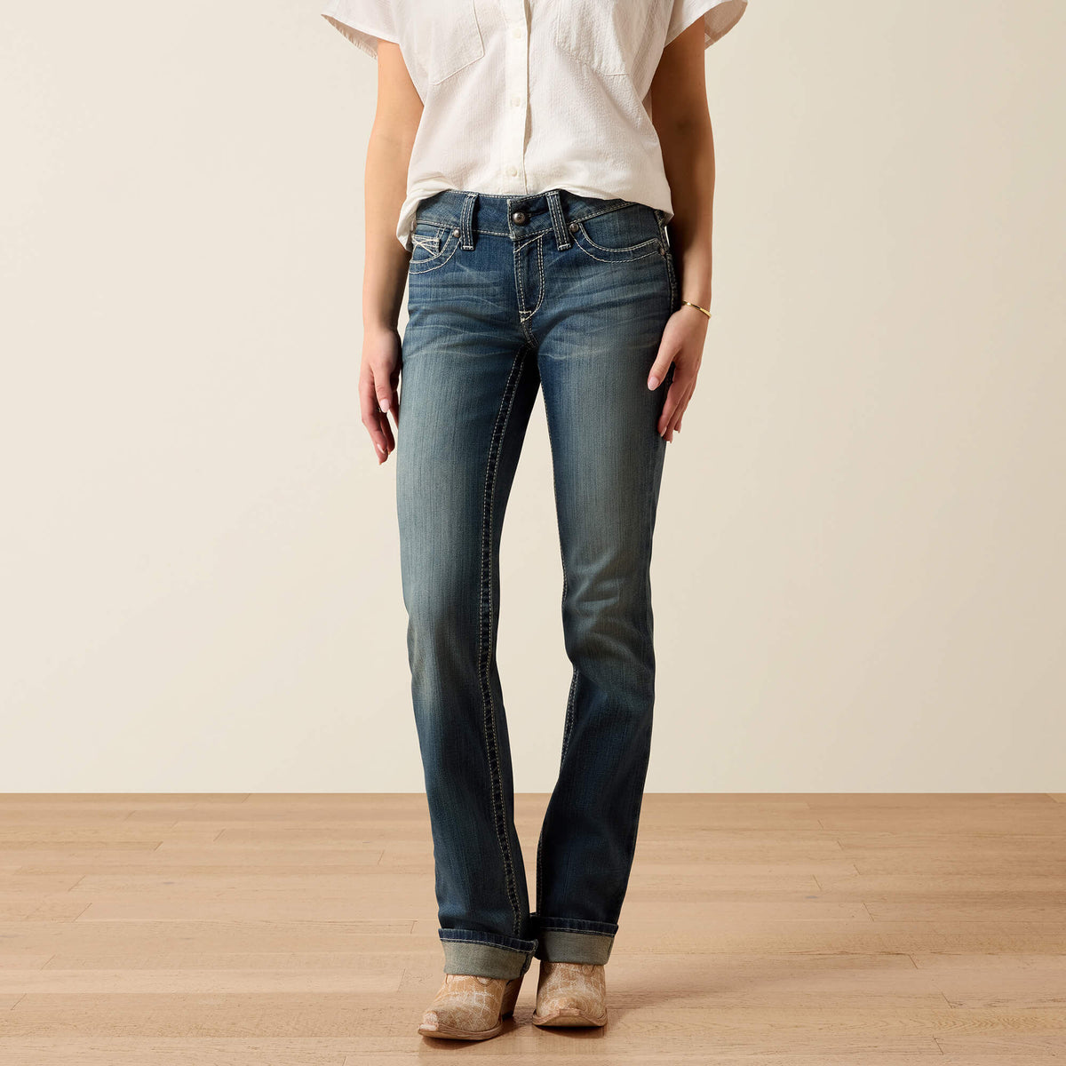 Ariat Women's Mid Rise Icon Straight Leg Jeans