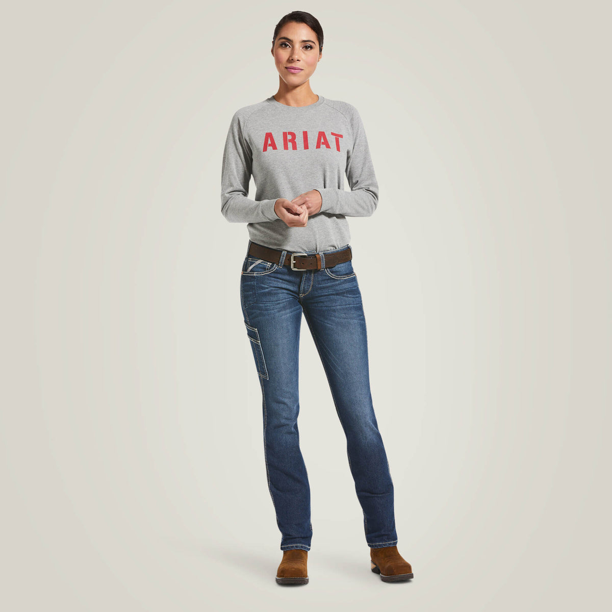 Ariat Women's Rebar Mid Rise Riveter DuraStretch Straight Leg Jeans