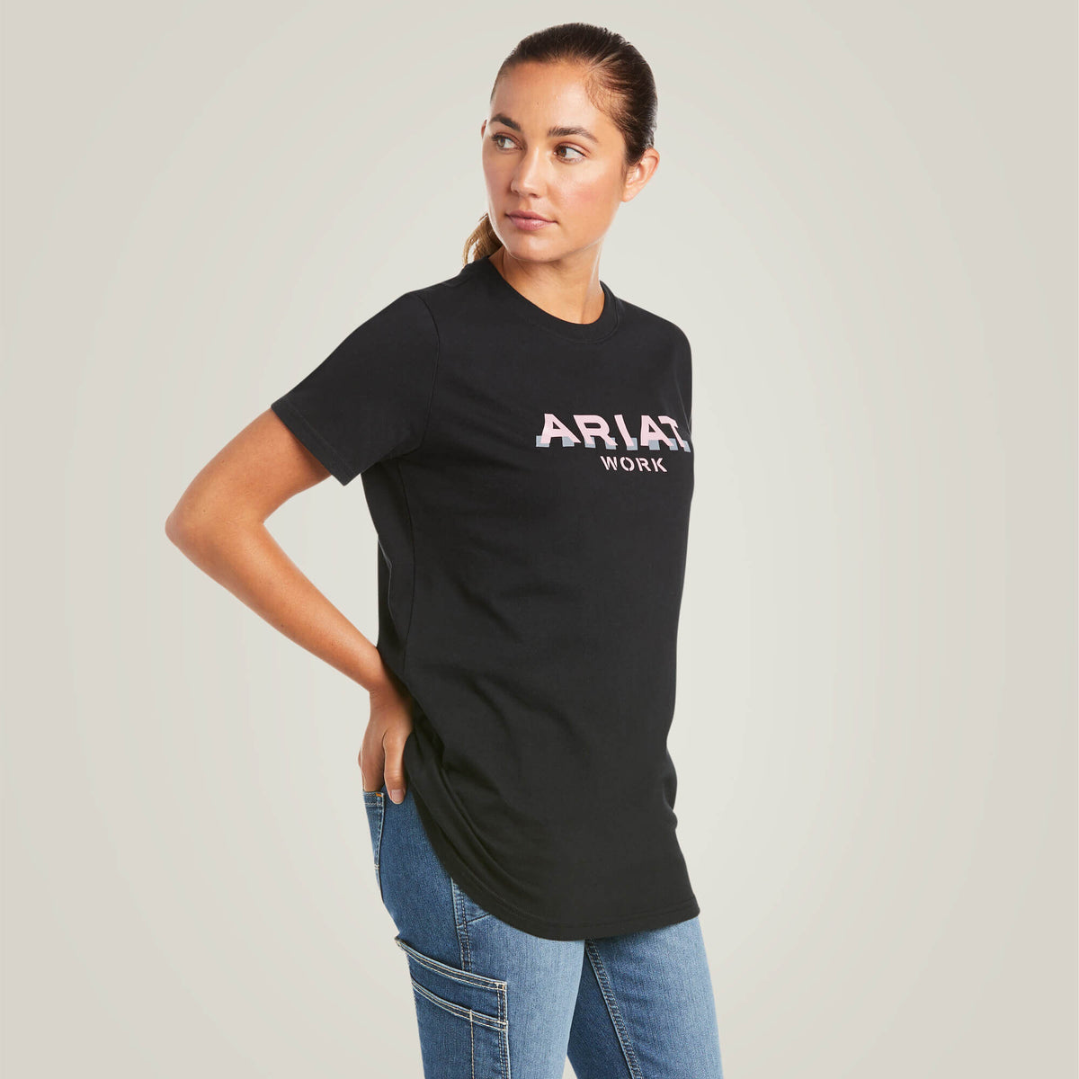 Ariat Women's Rebar Cotton Strong Logo Ss T-Shrt