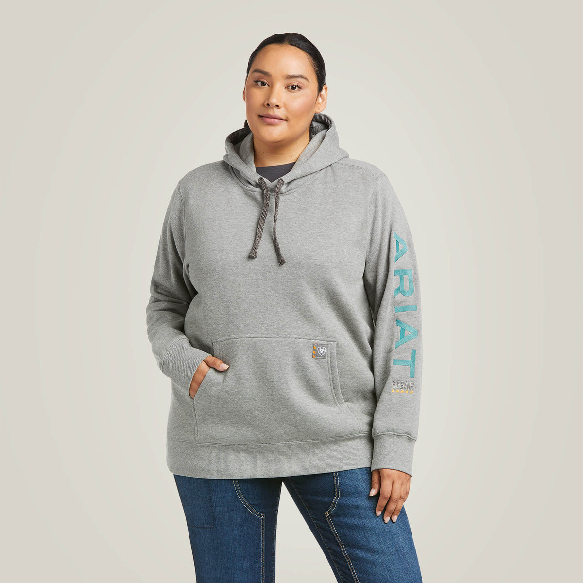 Ariat Women's Rebar Workman Graphic Hoodie - Heather Grey