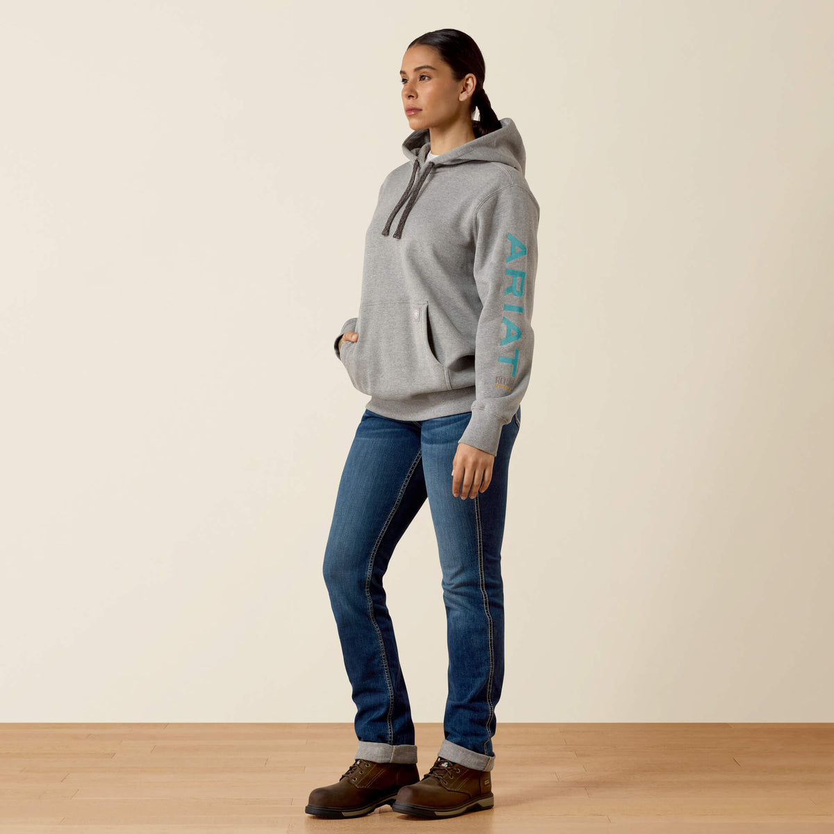 Ariat Women's Rebar Workman Graphic Hoodie - Heather Grey