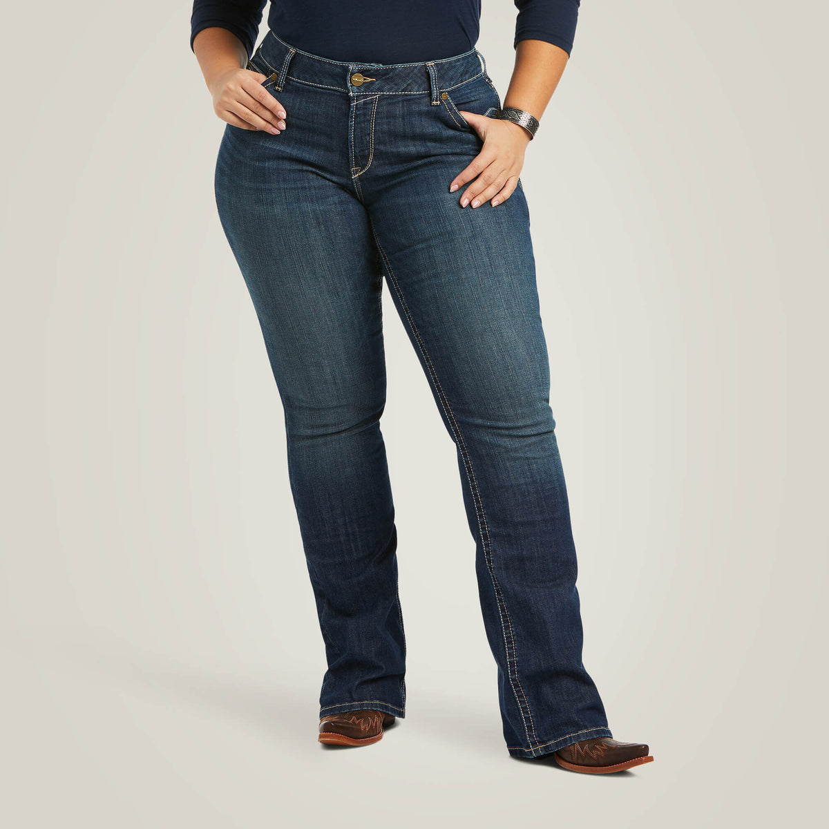 Ariat Women's R.E.A.L. Mid Rise Corinne Boot Cut Jean