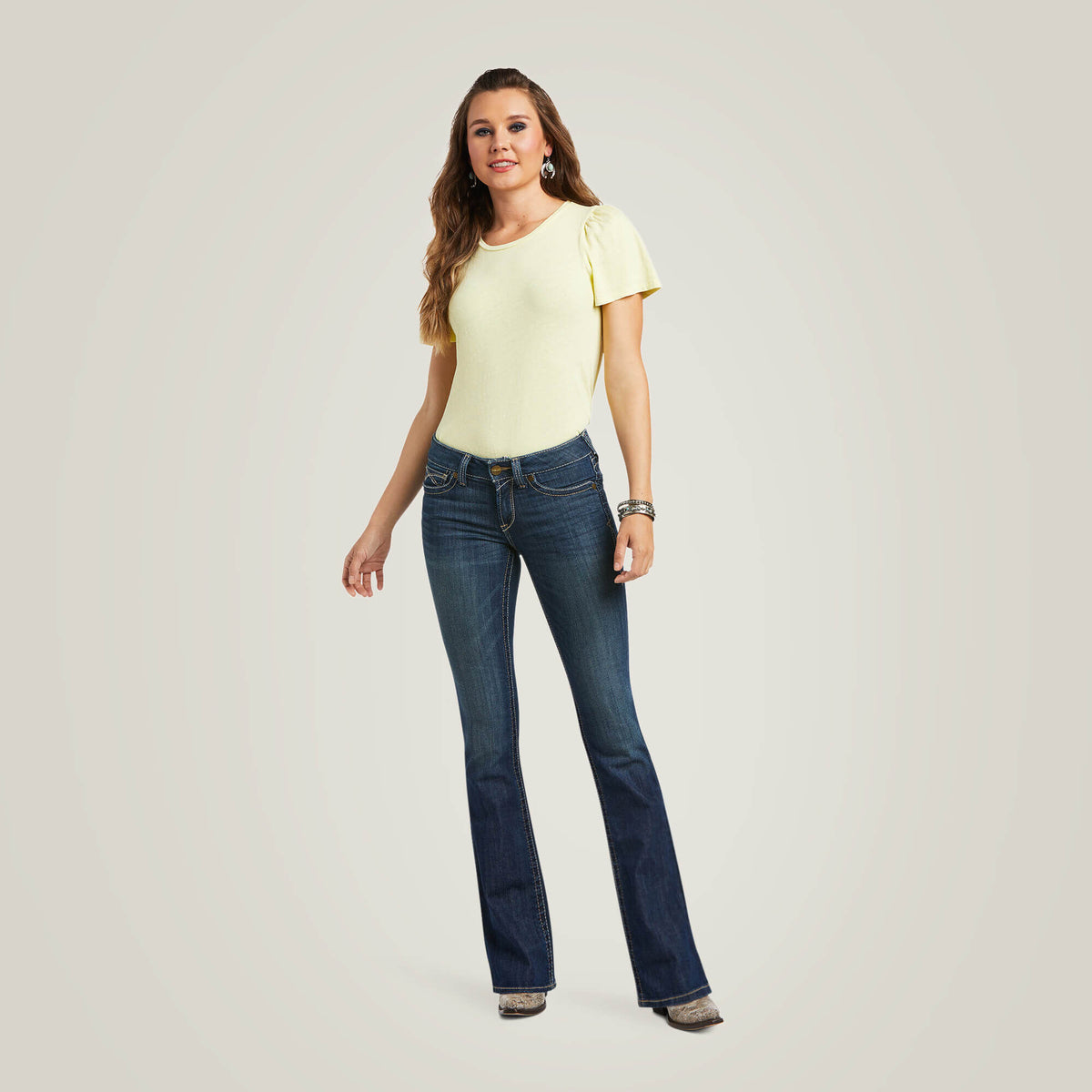 Ariat Women's R.E.A.L. Mid Rise Corinne Boot Cut Jean