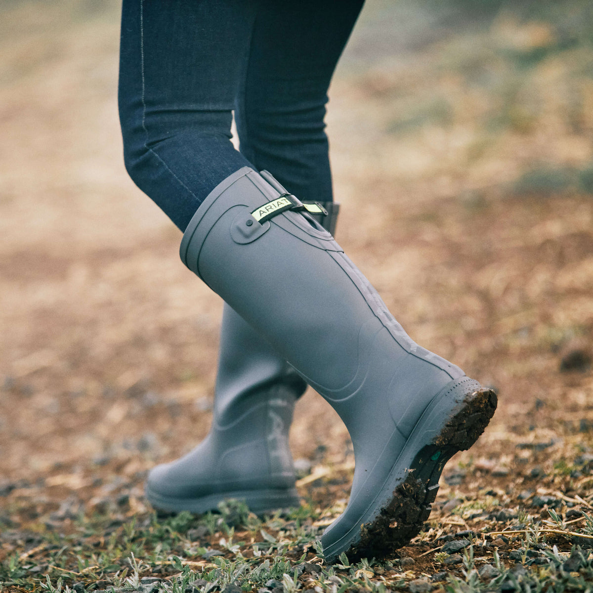 Ariat Women's Kelmarsh Rubber Boot - Olive - Grey