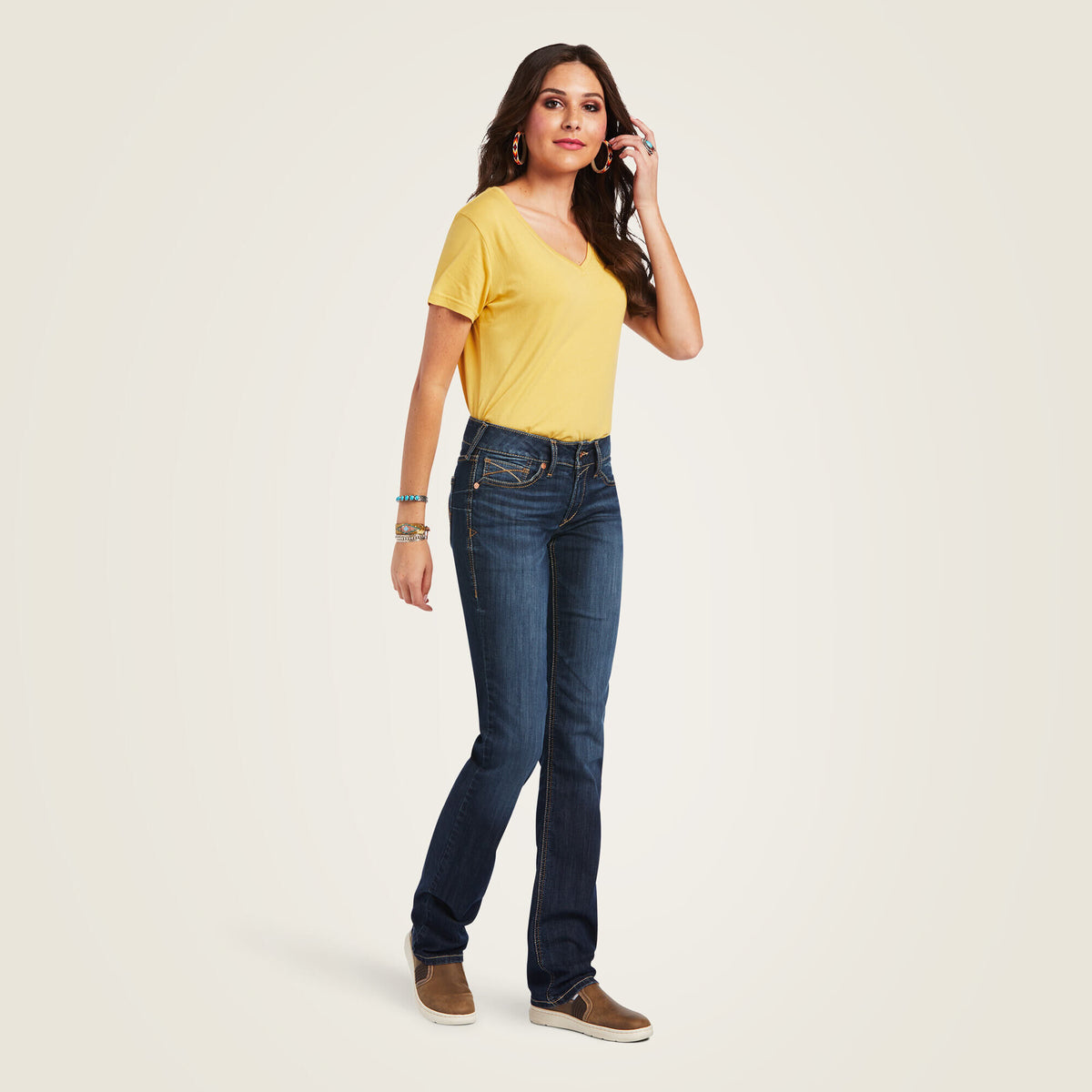 Ariat Women's R.E.A.L. Mid Rise Octavia Straight Jean