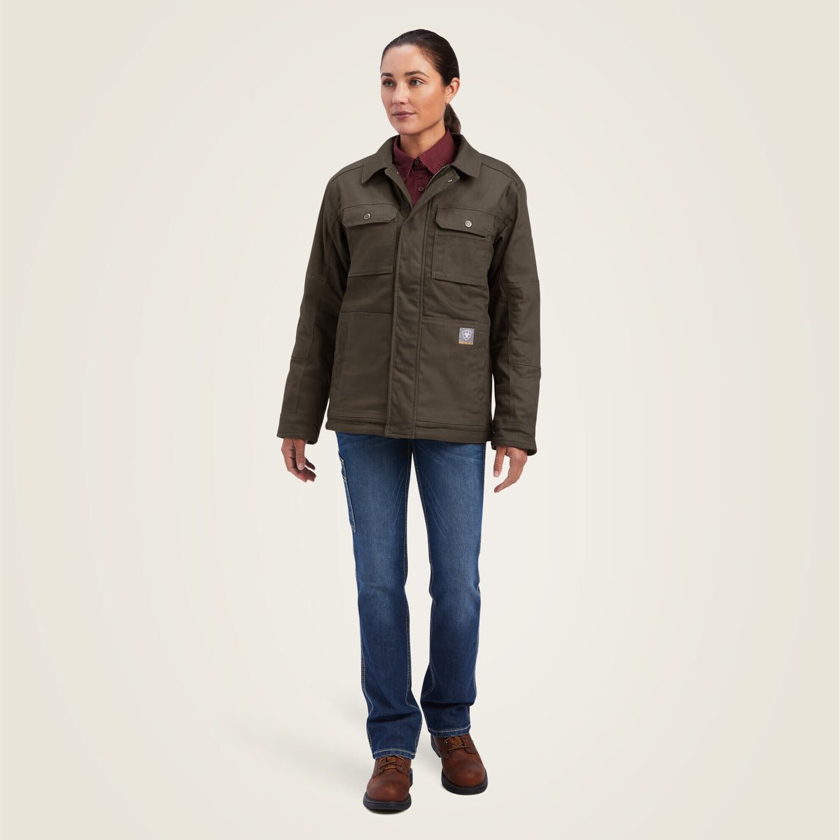 Ariat Women's Rebar DuraCanvas Sherpa-Lined Coat