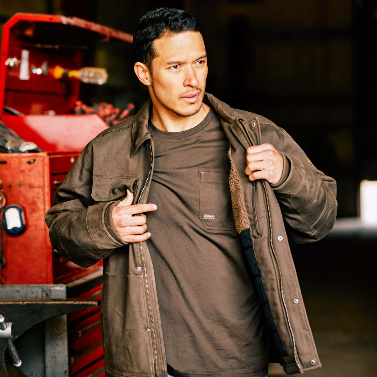 Ariat Men's Rebar DuraCanvas Sherpa-Lined Coat