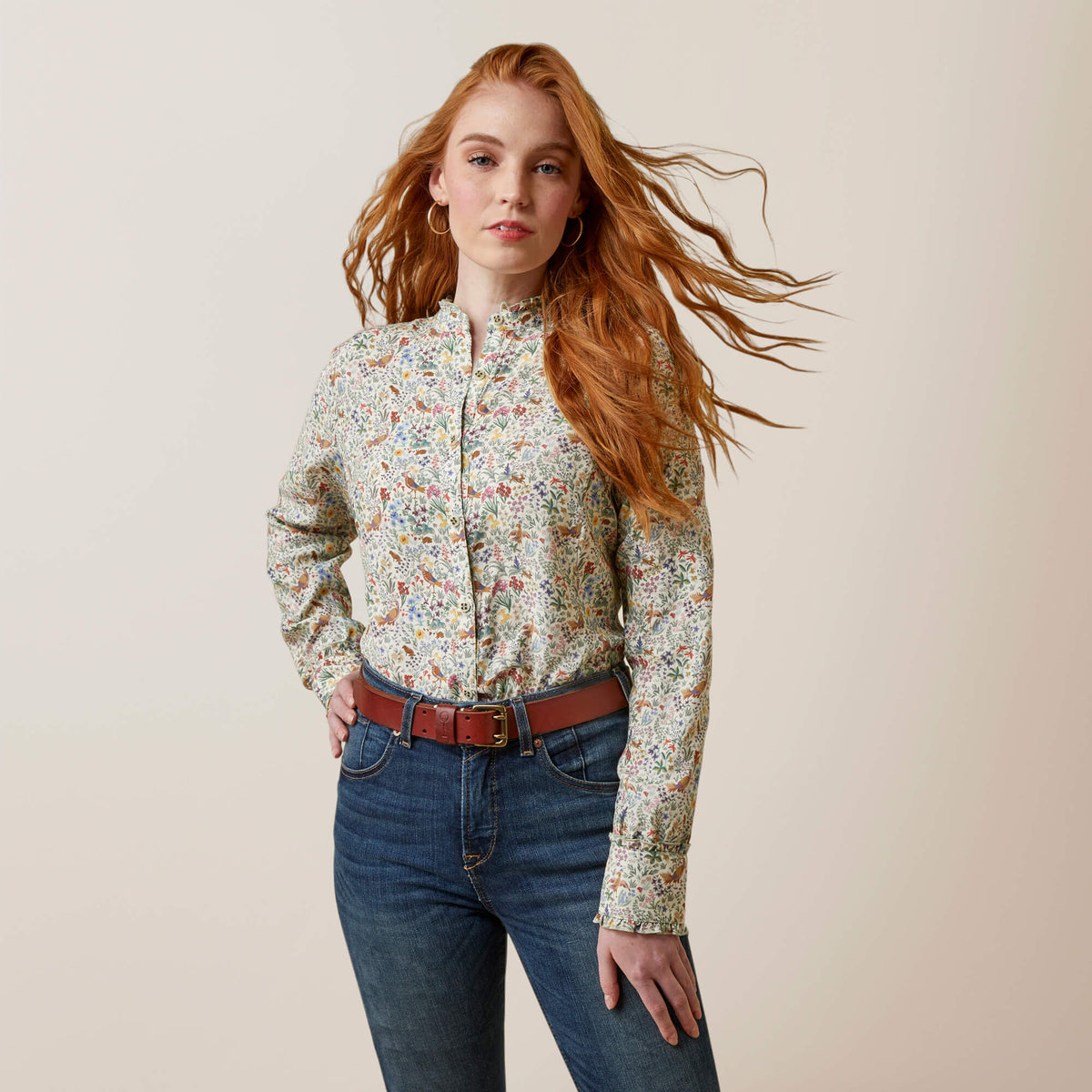 Ariat Women's Clarion Long Sleeve Blouse - Bird Print