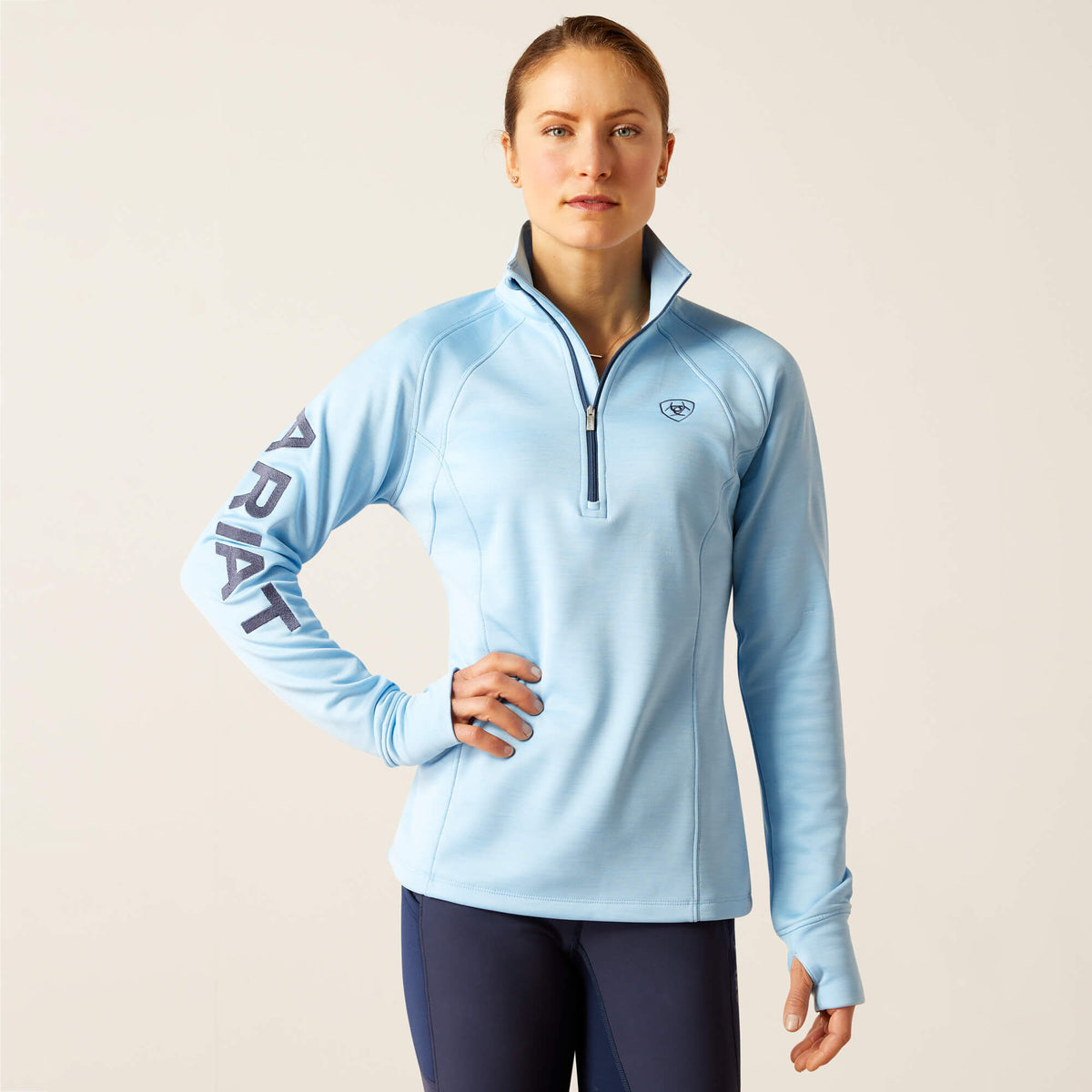 Ariat Women's Tek Team 1/2 Zip Sweatshirt - Navy Heather - Cote D'azur