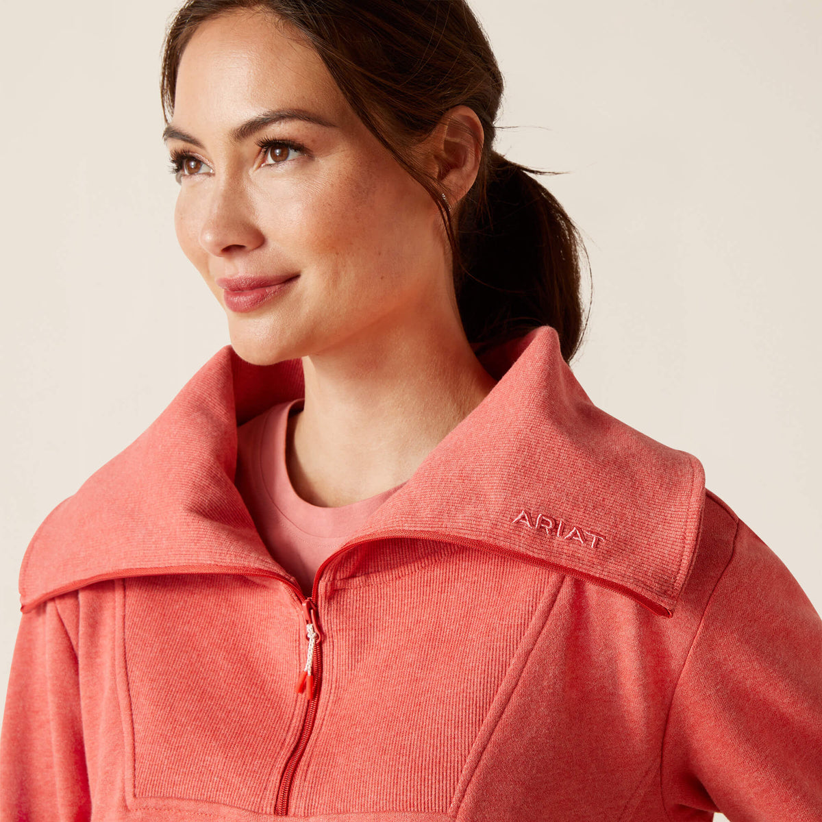 Ariat Women's Fern 1/2 Zip Sweatshirt - Heather Baked Apple