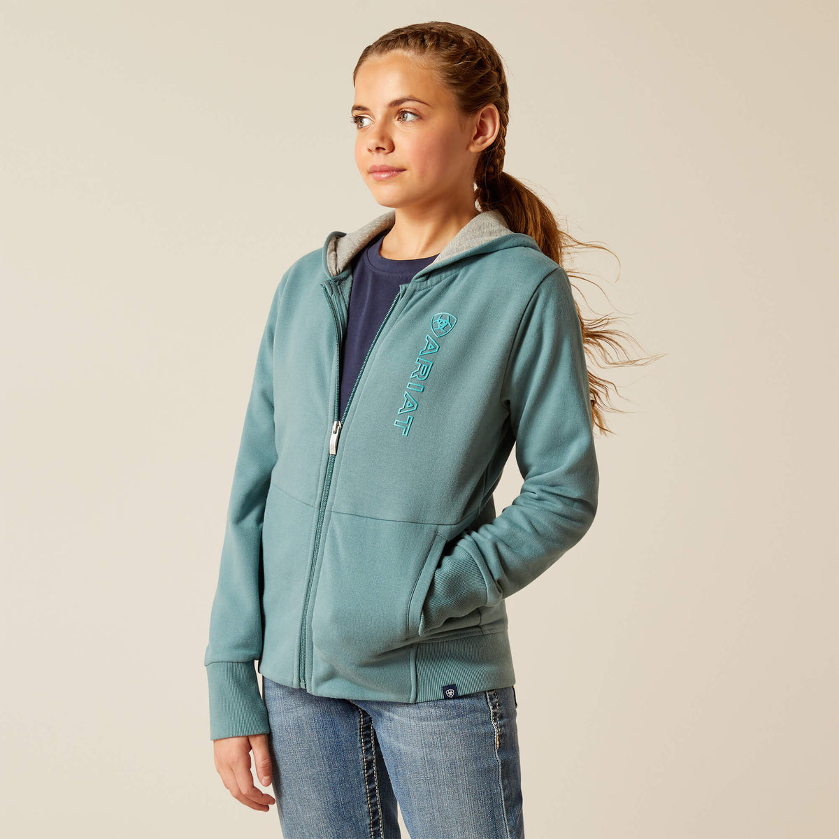 Ariat Kids' Team Logo Full Zip Hoodie