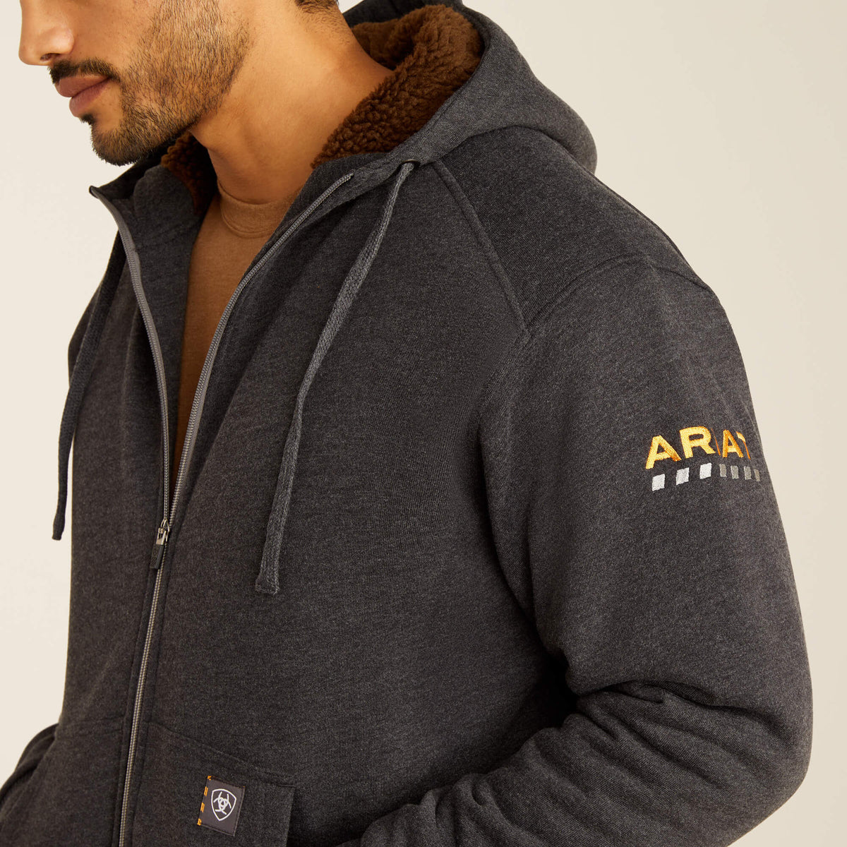Ariat Men's Rebar All-Weather Sherpa-Lined Full Zip Hoodie