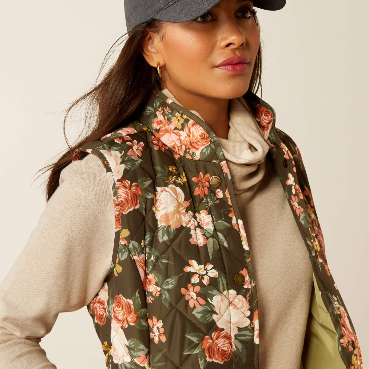 Ariat Women's Woodside Vest - Navy - Rosegarden Print