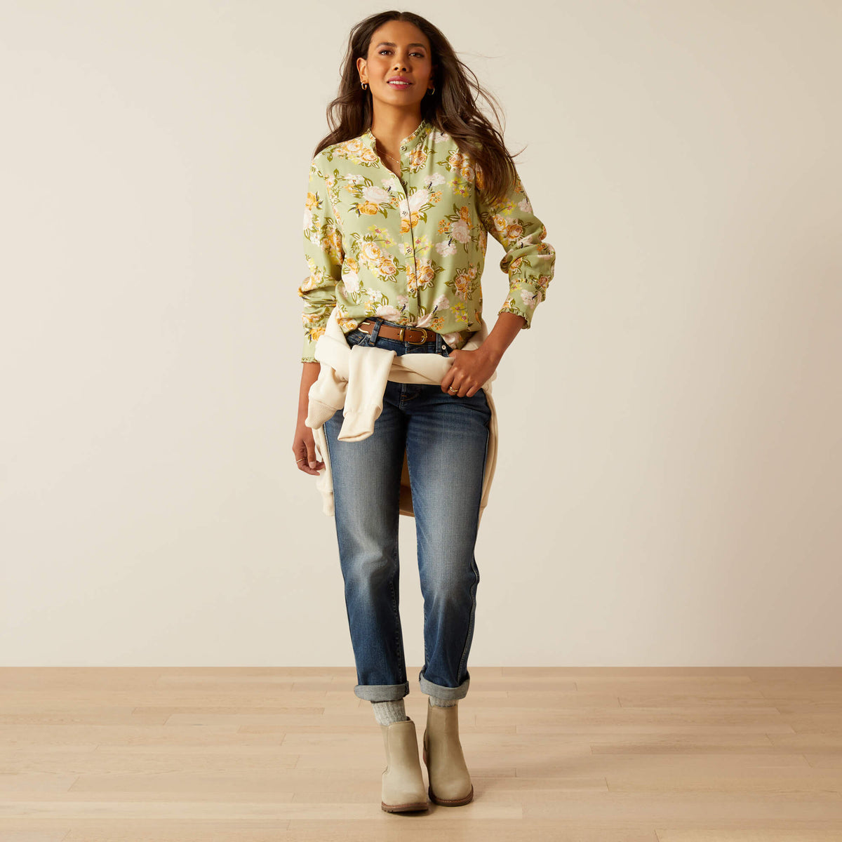 Ariat Women's Clarion Long Sleeve Blouse - Rosegarden Print