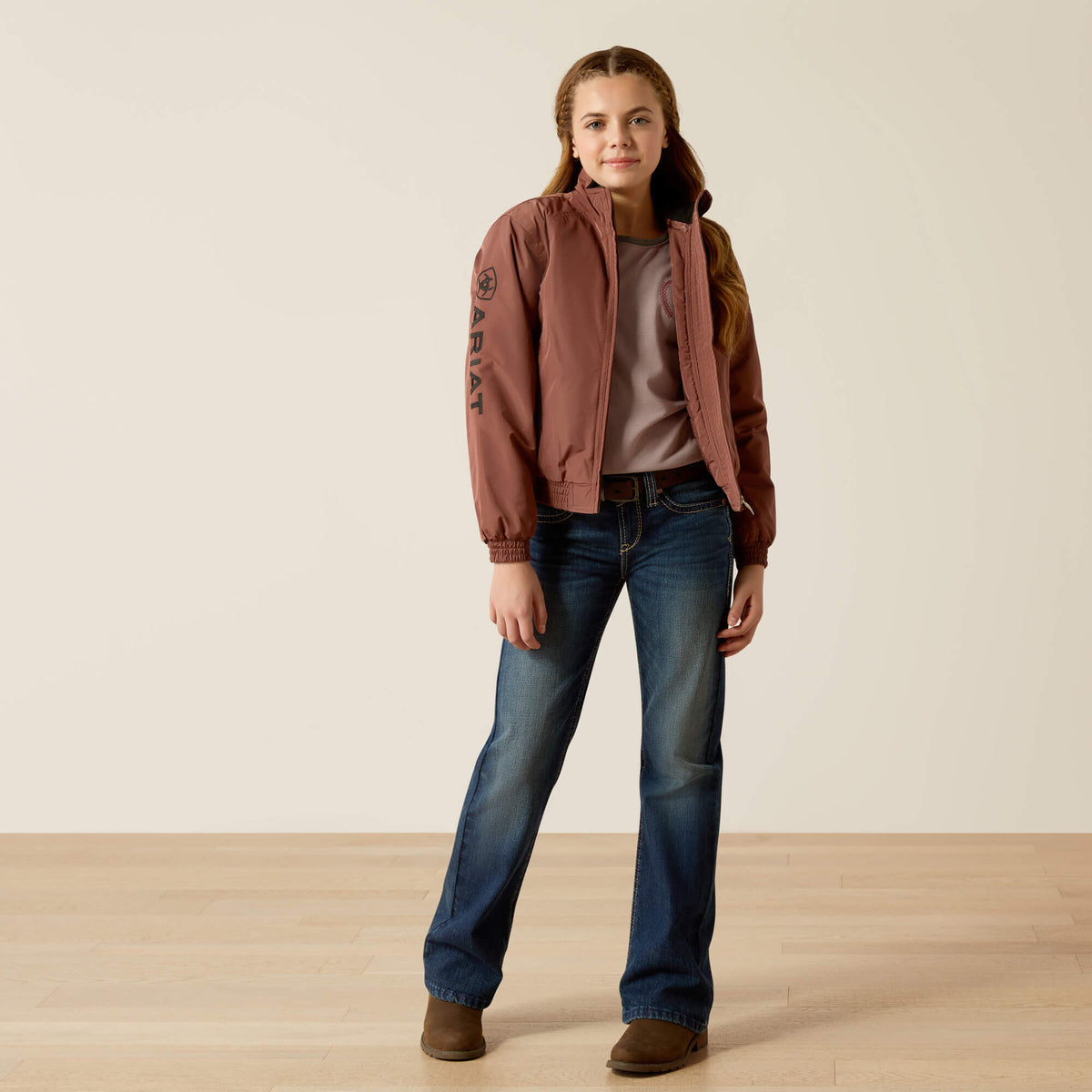 Ariat Youth Stable Insulated Jacket - Navy - Marron