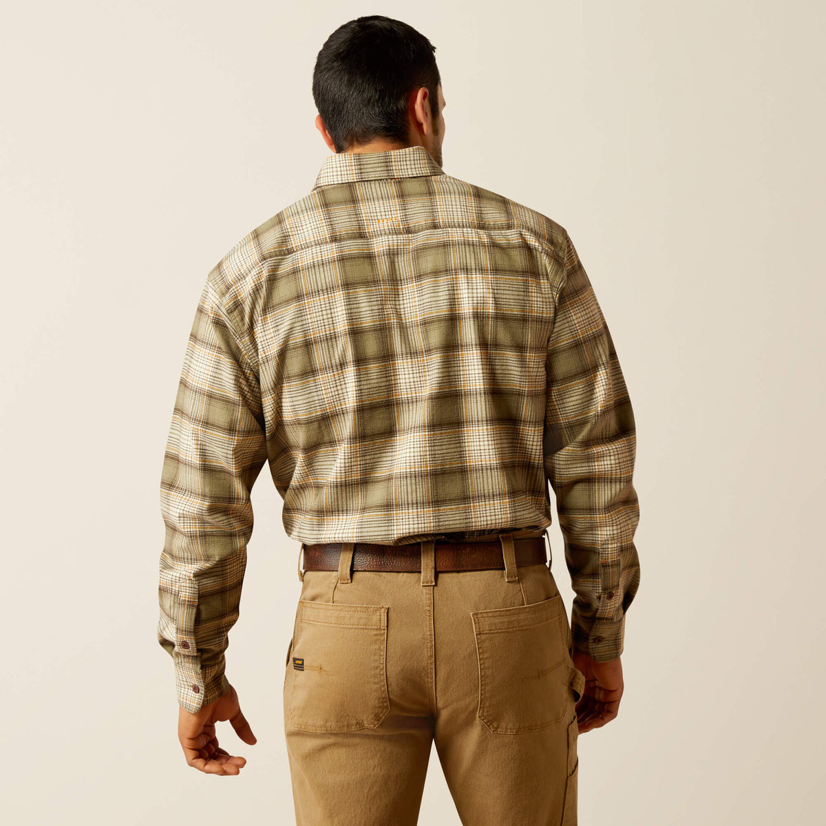 Ariat Men's Rebar Flannel DuraStretch Long Sleeve Work Shirt - Deep Lichen