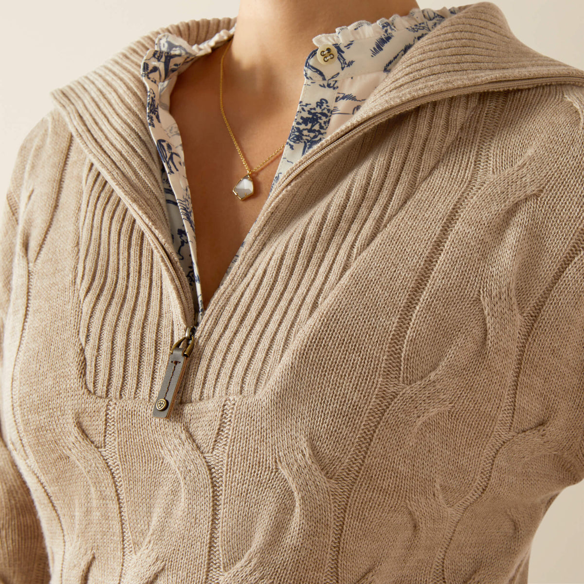 Ariat Women's Alamere 1/2 Zip Sweater - Oatmeal Heather