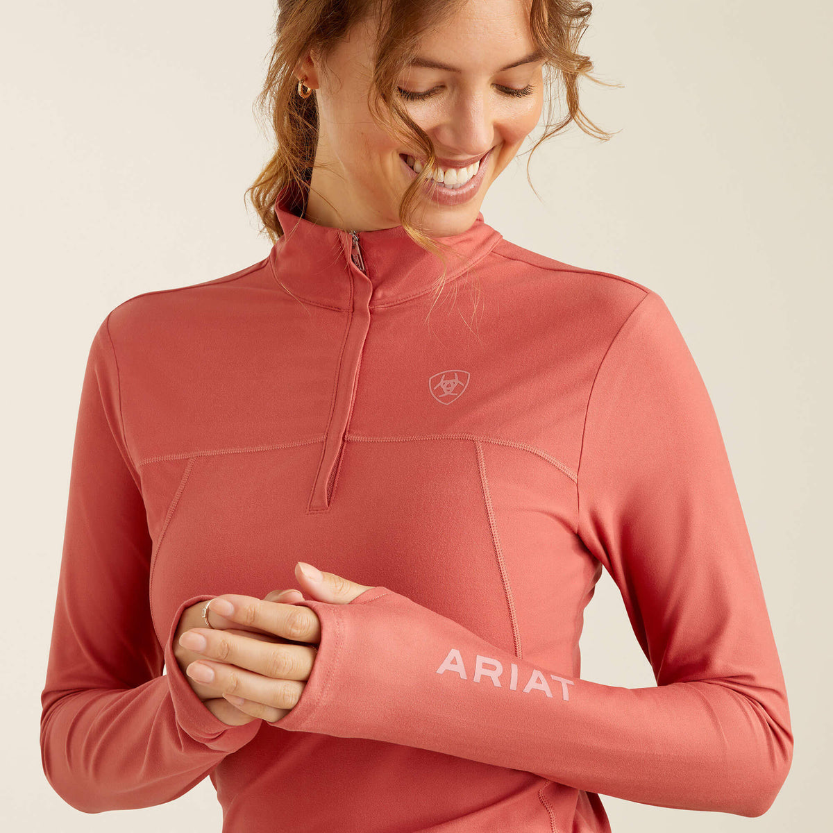 Ariat Women's Lowell 3.0 1/4 Zip Baselayer - Dusty Cedar