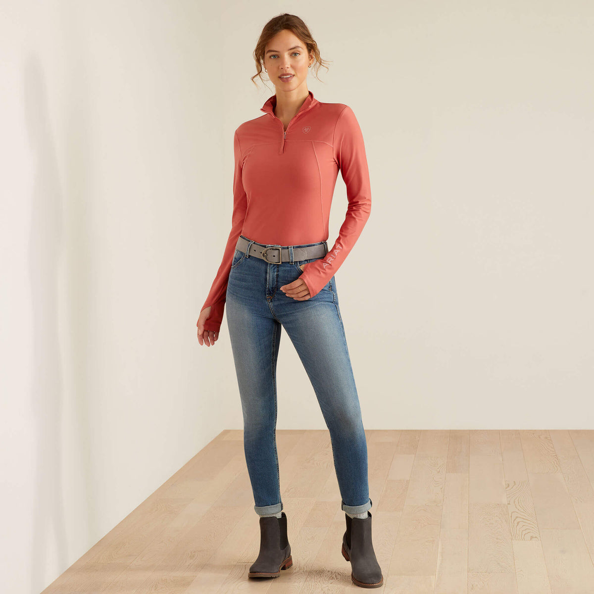 Ariat Women's Lowell 3.0 1/4 Zip Baselayer - Dusty Cedar