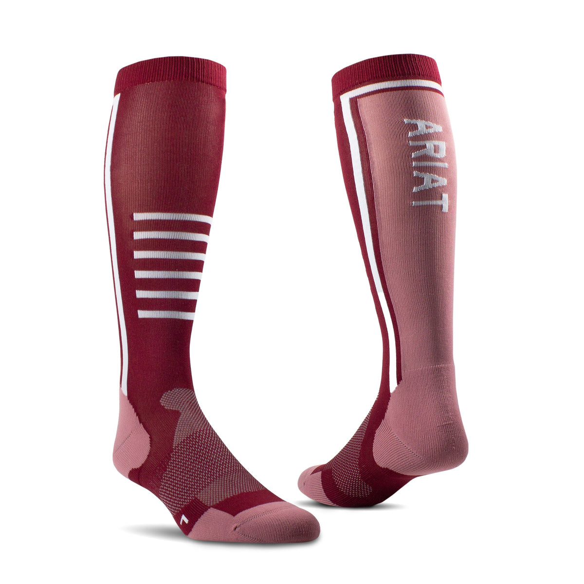 Ariat Adult Ariattek Slimline Performance Socks #colour_tawny-port-twilight-mauve