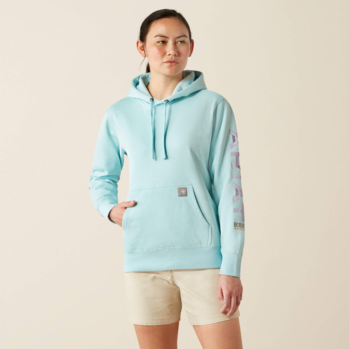 Ariat Women's Rebar Workman Graphic Hoodie - Aquatic/Pastel Lilac