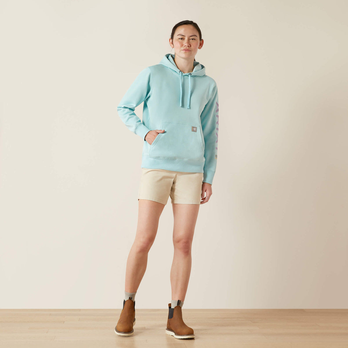 Ariat Women's Rebar Workman Graphic Hoodie - Aquatic/Pastel Lilac