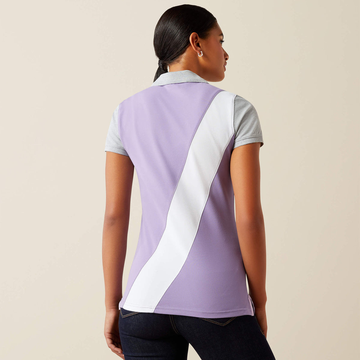 Ariat Women's Taryn Polo - Chalk Violet/Orchid Bloom