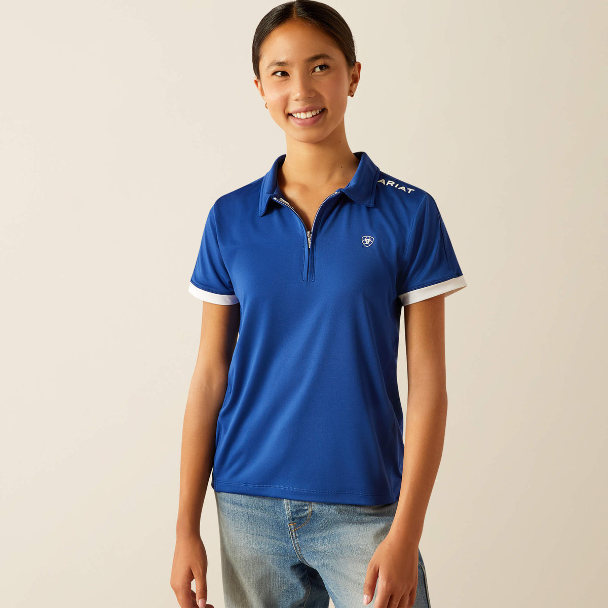 Ariat Kids' Bandera Team 1/4 Zip Polo