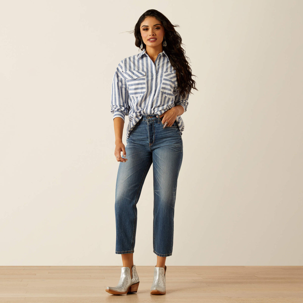 Ariat Women's Ultra High Rise Tomboy Relaxed Jazmine Straight Leg Jeans