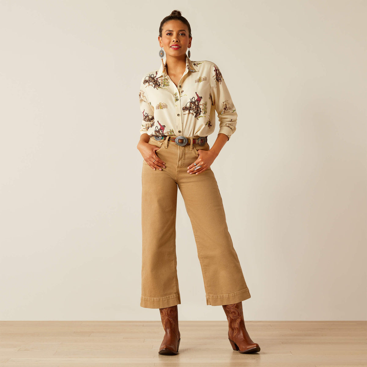 Ariat Women's Ultra High Rise Countryside Wide Leg Crop Jeans