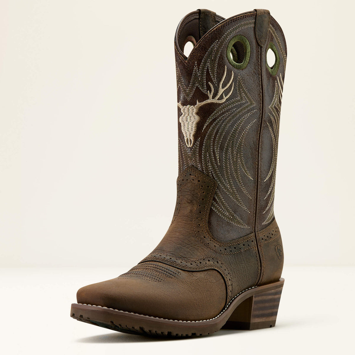 Ariat Men's Hybrid Roughstock Antler Square Toe Cowboy Boot