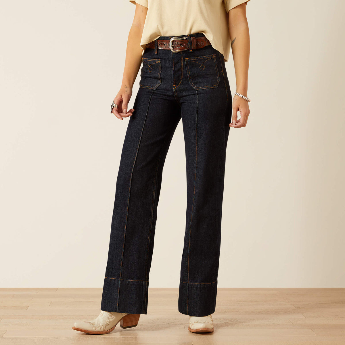 Ariat Women's Ultra High Rise Tomboy Western Utility Wide Leg Jean