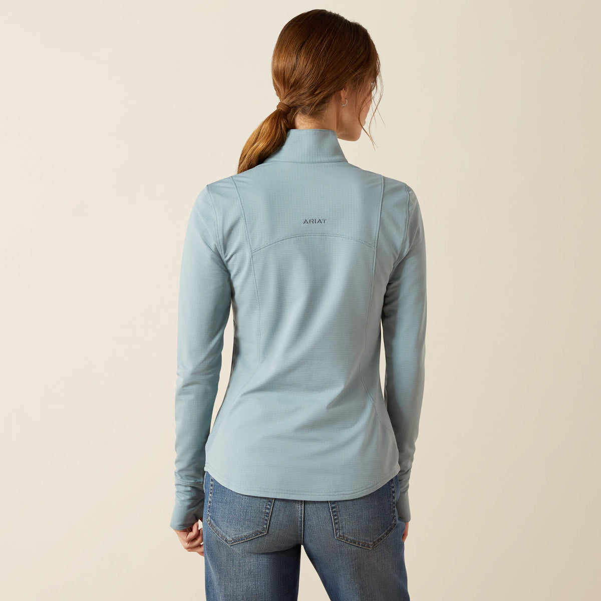 Ariat Women's Gridwork 2.0 1/4 Zip Grid Fleece Baselayer - Lead
