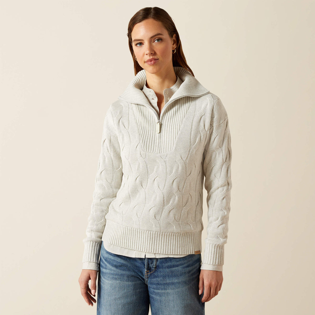 Ariat Women's Alamere 1/2 Zip Sweater - Moonstruck Heather