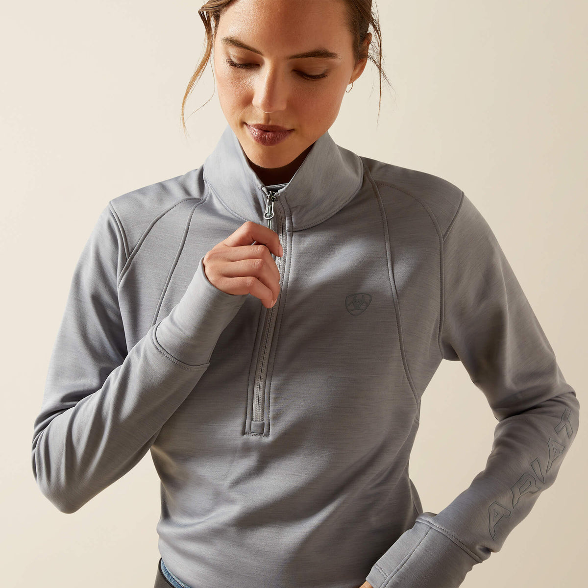 Ariat Women's Team EQ 1/2 Zip Pullover - Alloy Heather