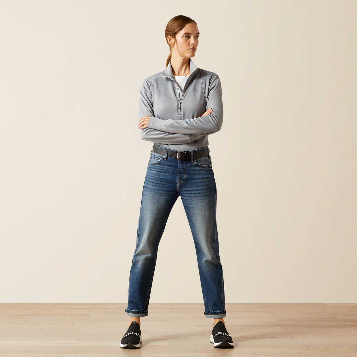 Ariat Women's Team EQ 1/2 Zip Pullover - Alloy Heather