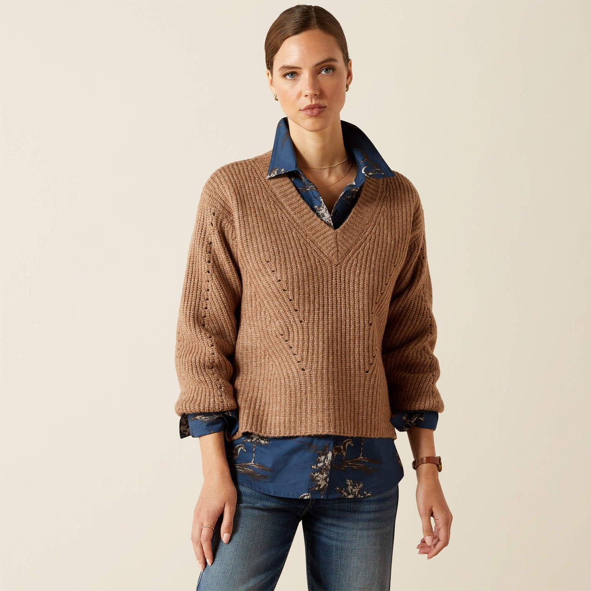 Ariat Women's Blaydon Sweater - Woodsmoke Heather