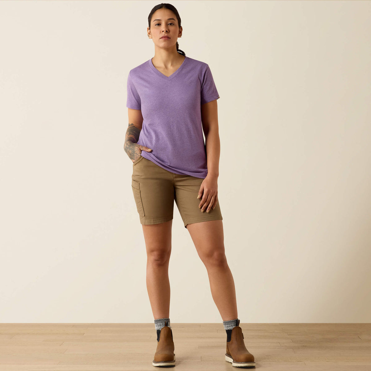 Ariat Women's Rebar Cotton Strong Standard V-Neck T-Shirt