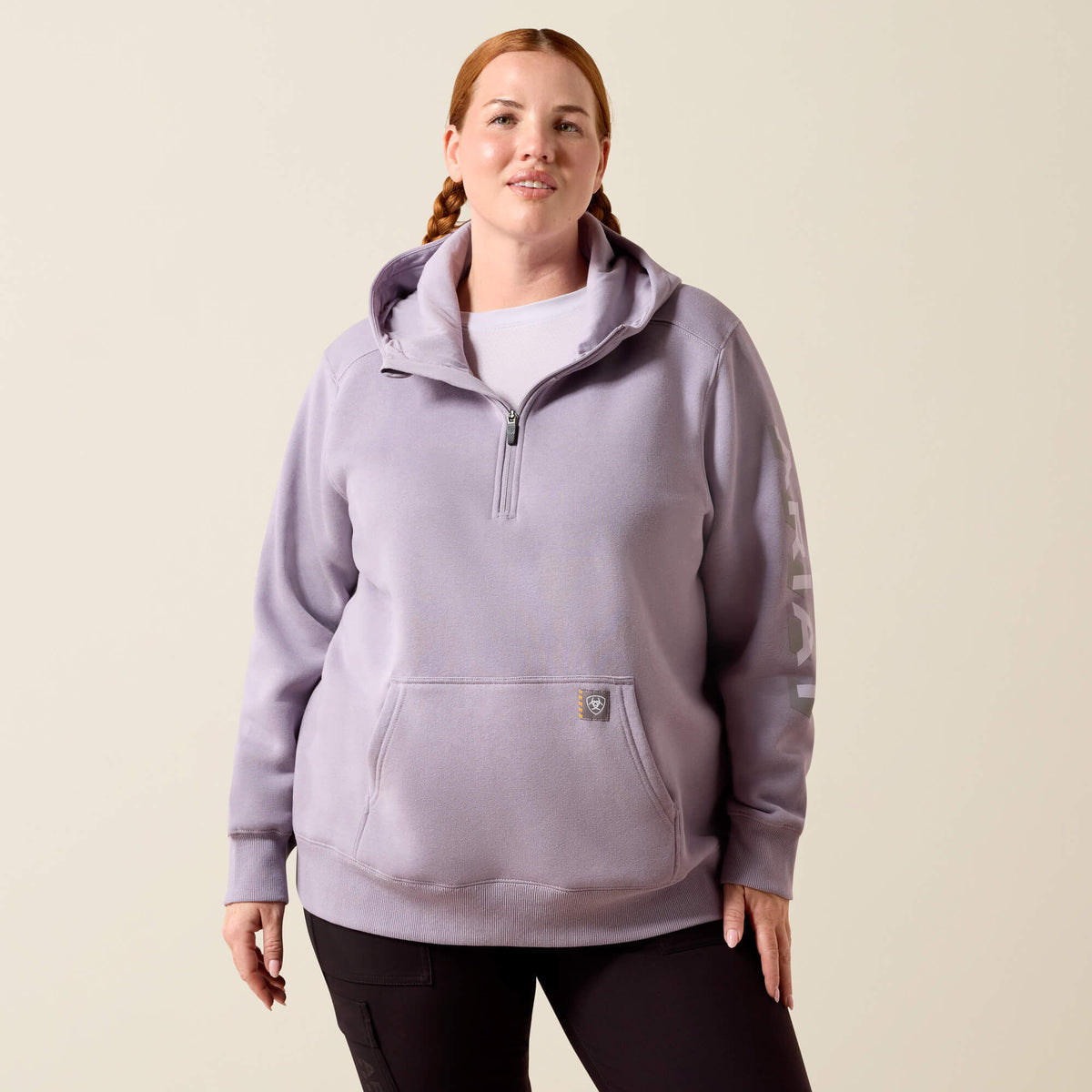 Ariat Women's Rebar Lightweight Logo 1/2 Zip Hoodie