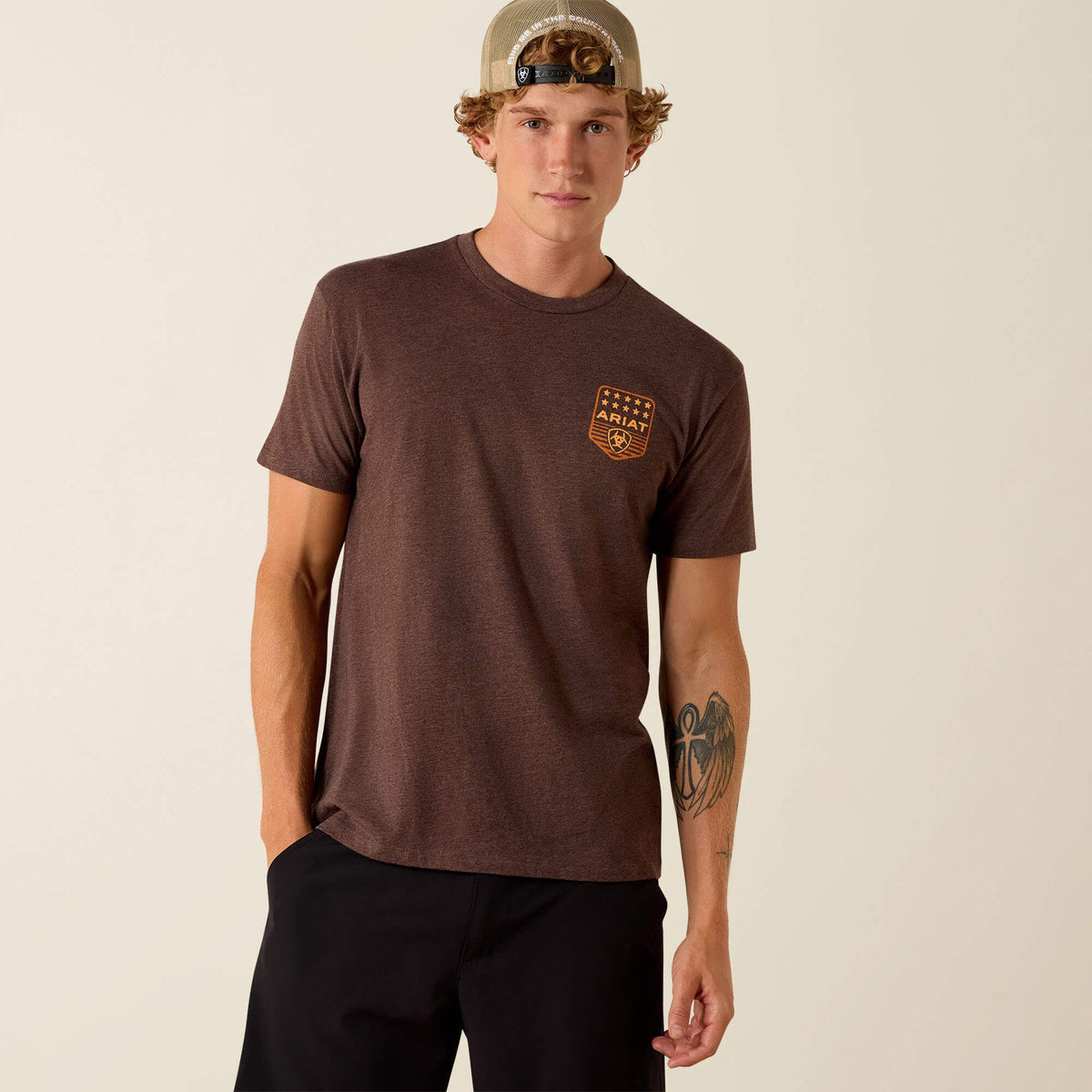 Ariat Men's Ariat Stripe Patriotic Badge T-Shirt