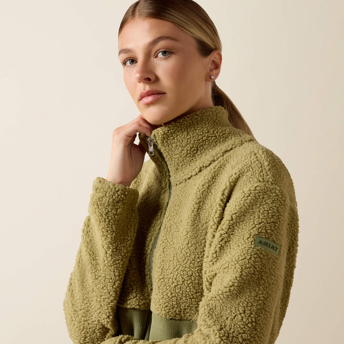 Ariat Women's Laviolette Full Zip Sweatshirt - Oil Green