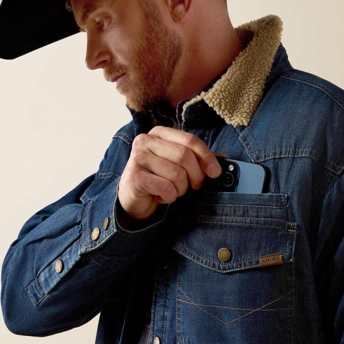 Ariat Men's Sherpa Lined Shirt Jacket