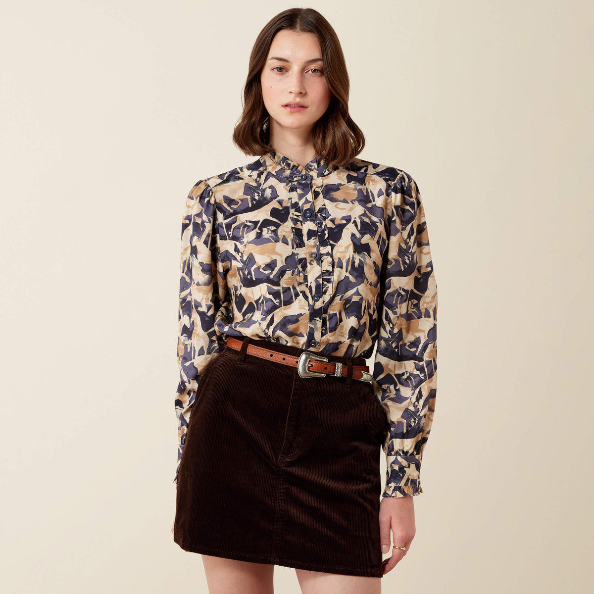 Ariat Women's Cricklade Blouse - Navy Coincide Print