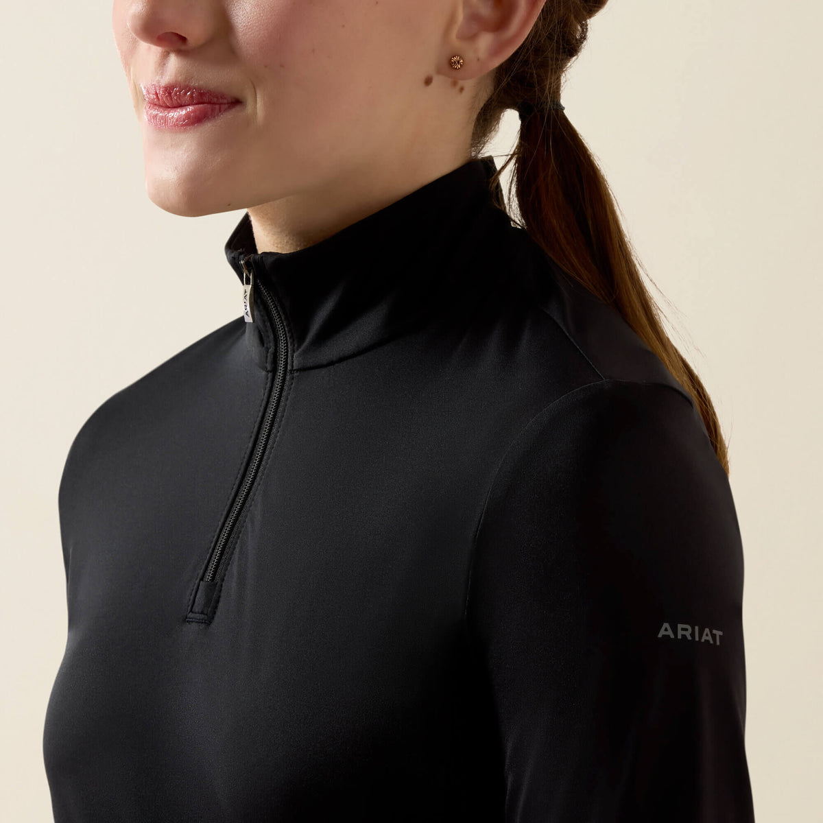 Ariat Youth LunaVeil 1/4 Zip Long Sleeve Baselayer - Black
