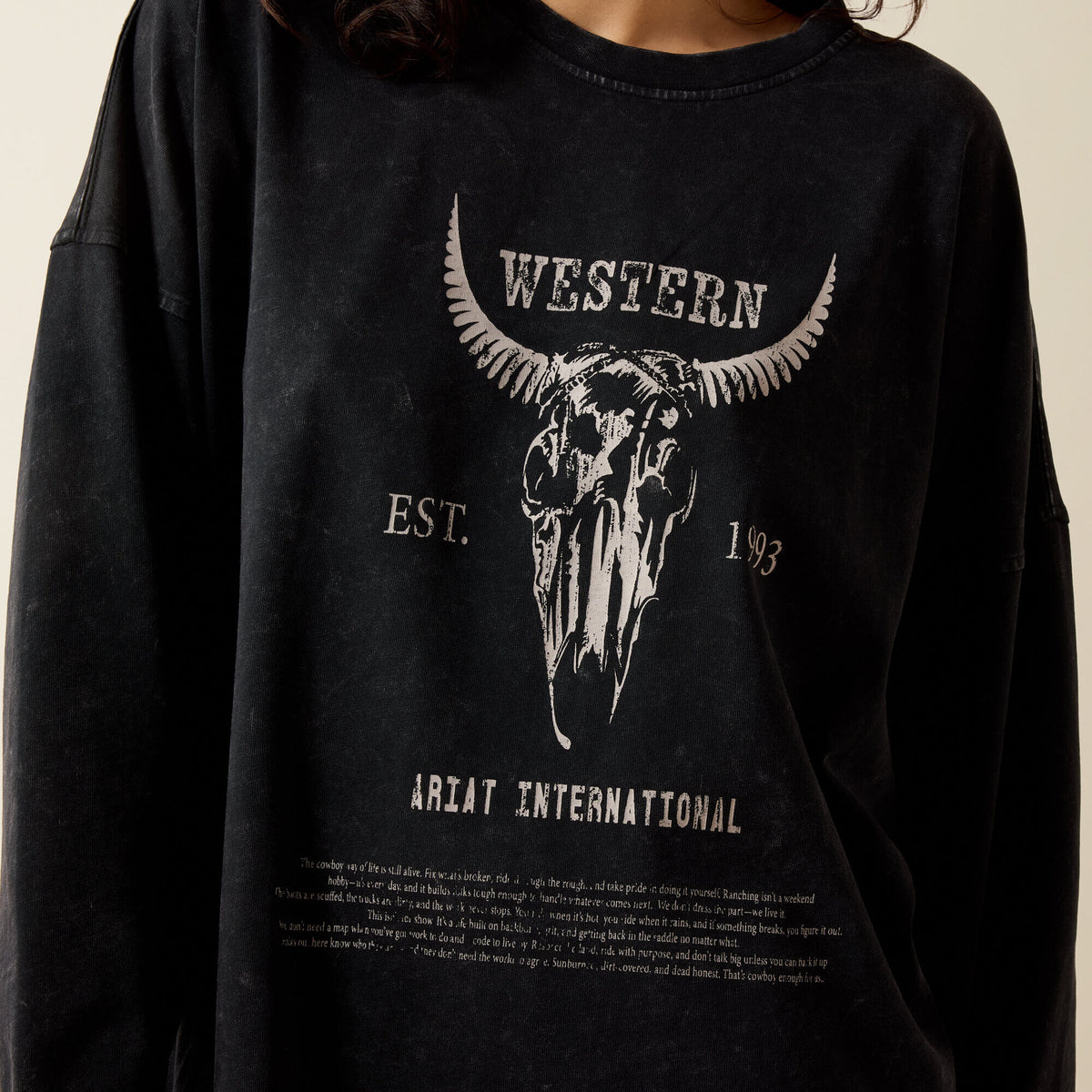 Ariat Women's Canvas Oversized Long Sleeve T-Shirt