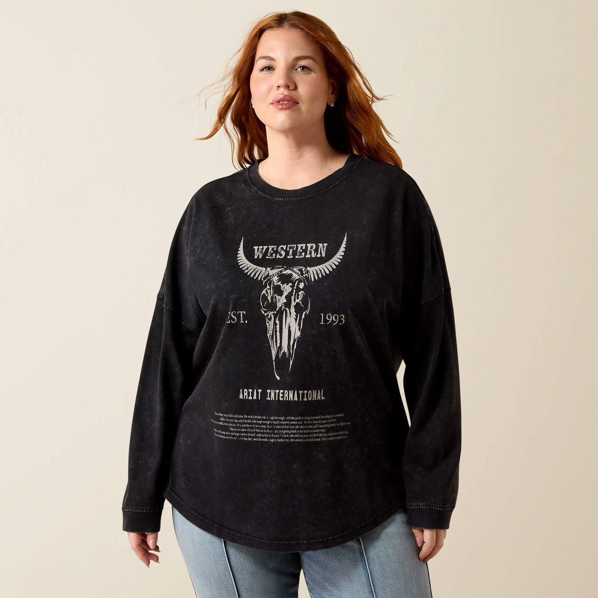Ariat Women's Canvas Oversized Long Sleeve T-Shirt
