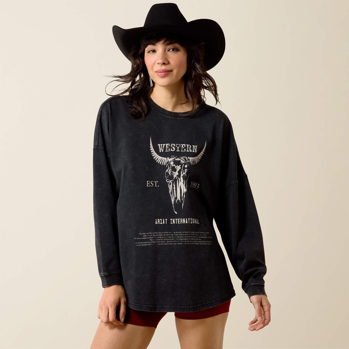 Ariat Women's Canvas Oversized Long Sleeve T-Shirt