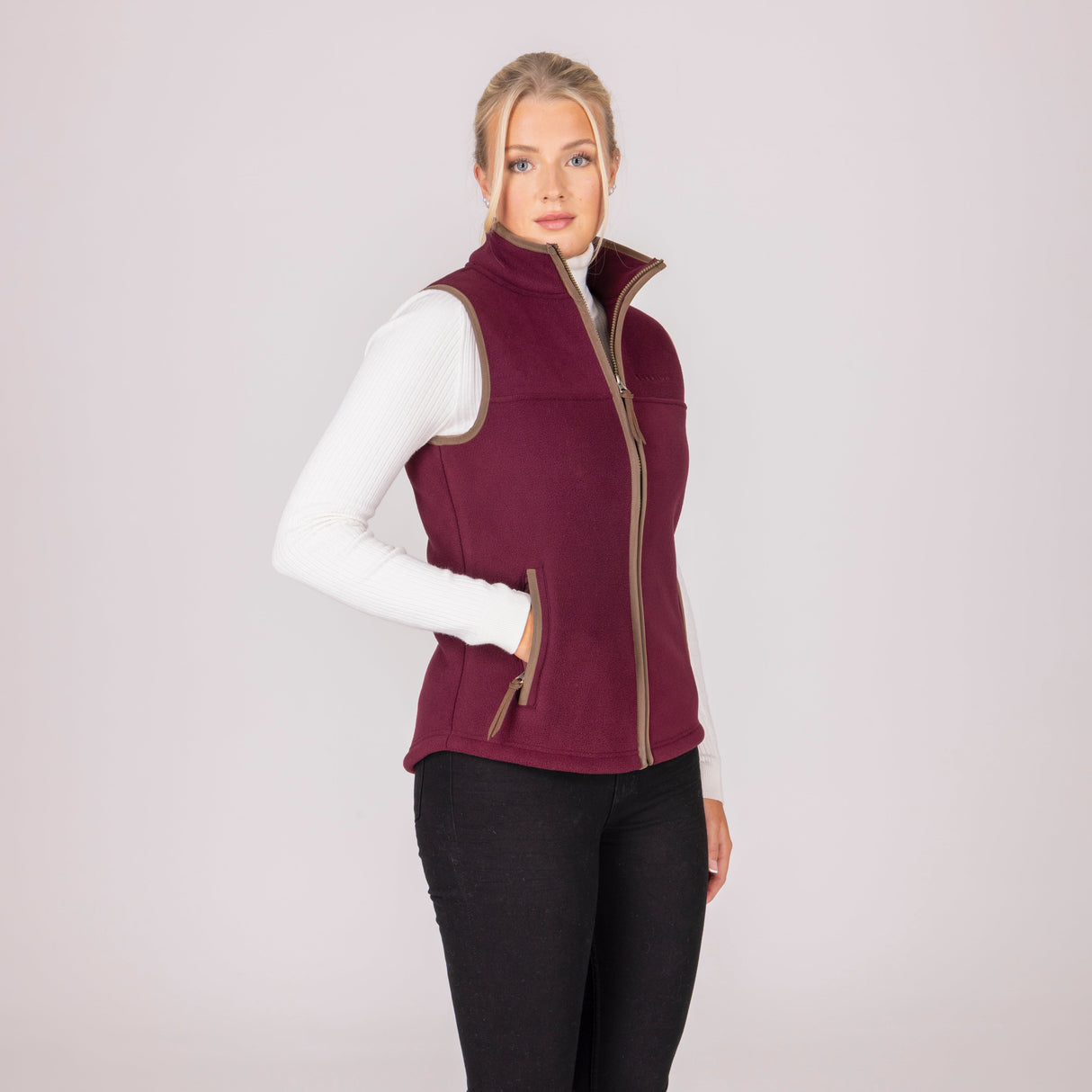 Shires Aubrion Core Ladies Fleece Gilet #colour_maroon