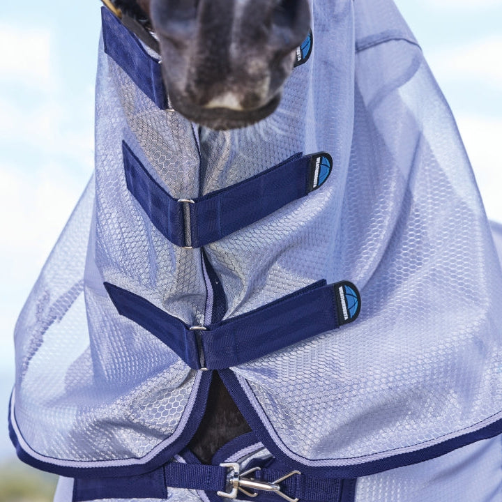 Weatherbeeta Comfitec Hexi Shield Combo Neck #colour_silver-navy-white